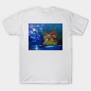 Moonlit Island Hut T-Shirt